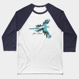 Ara Macao Bird Illustration Baseball T-Shirt